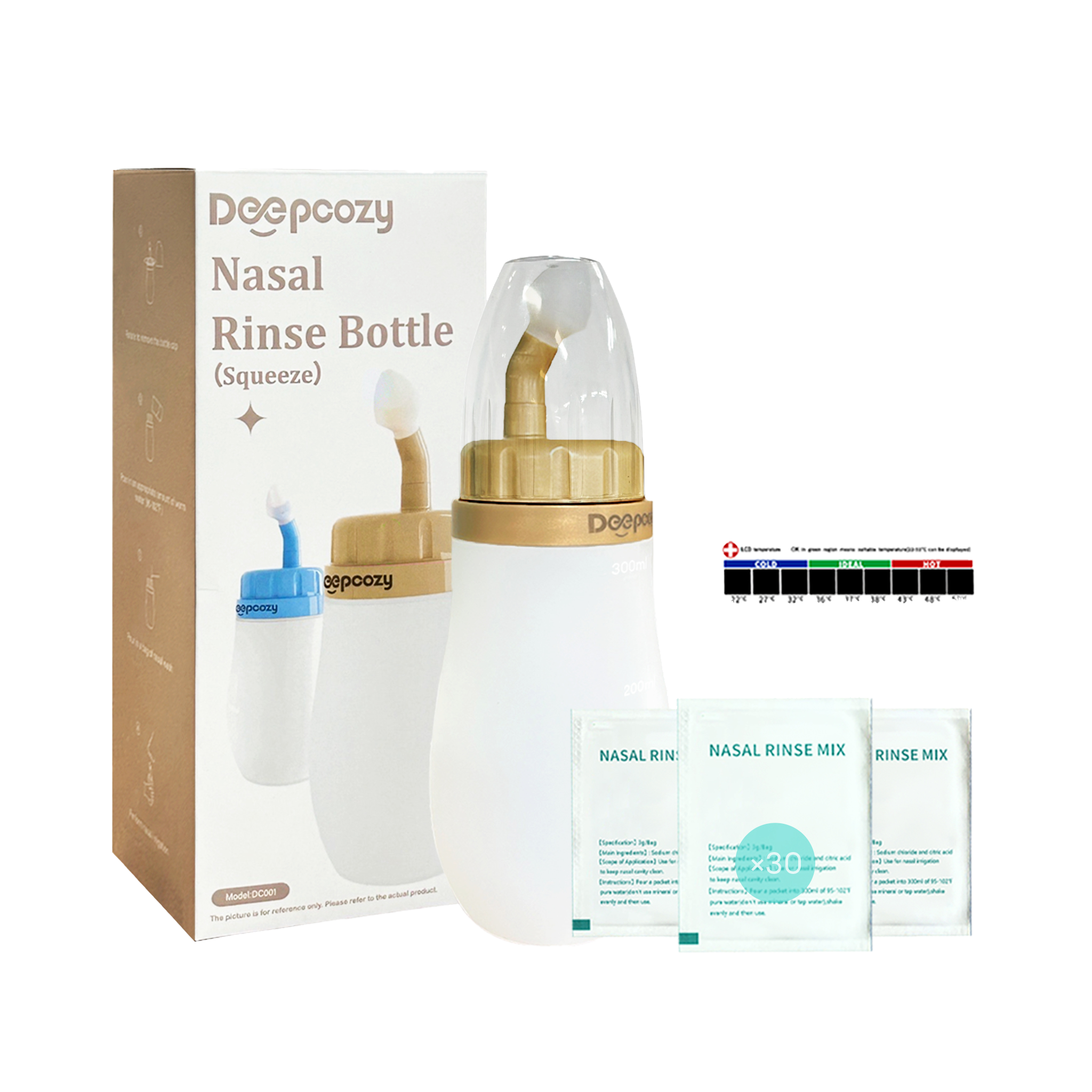 Deepcozy 300ml Nasal Wash Bottle with 30 Saline Packets