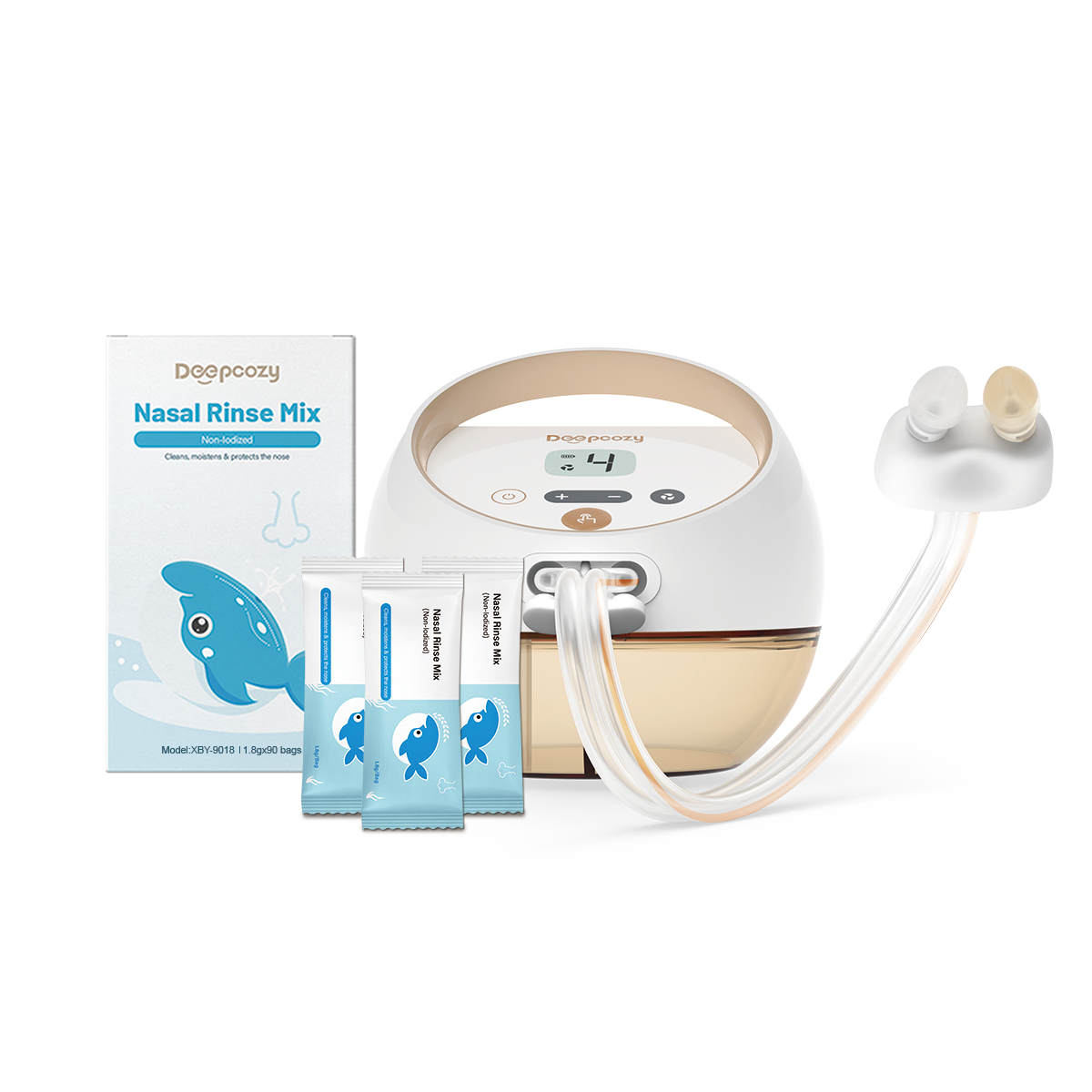 Deepcozy Electric Nasal Irrigator with 90-Pack 1.8g Nasal Rinse Mix