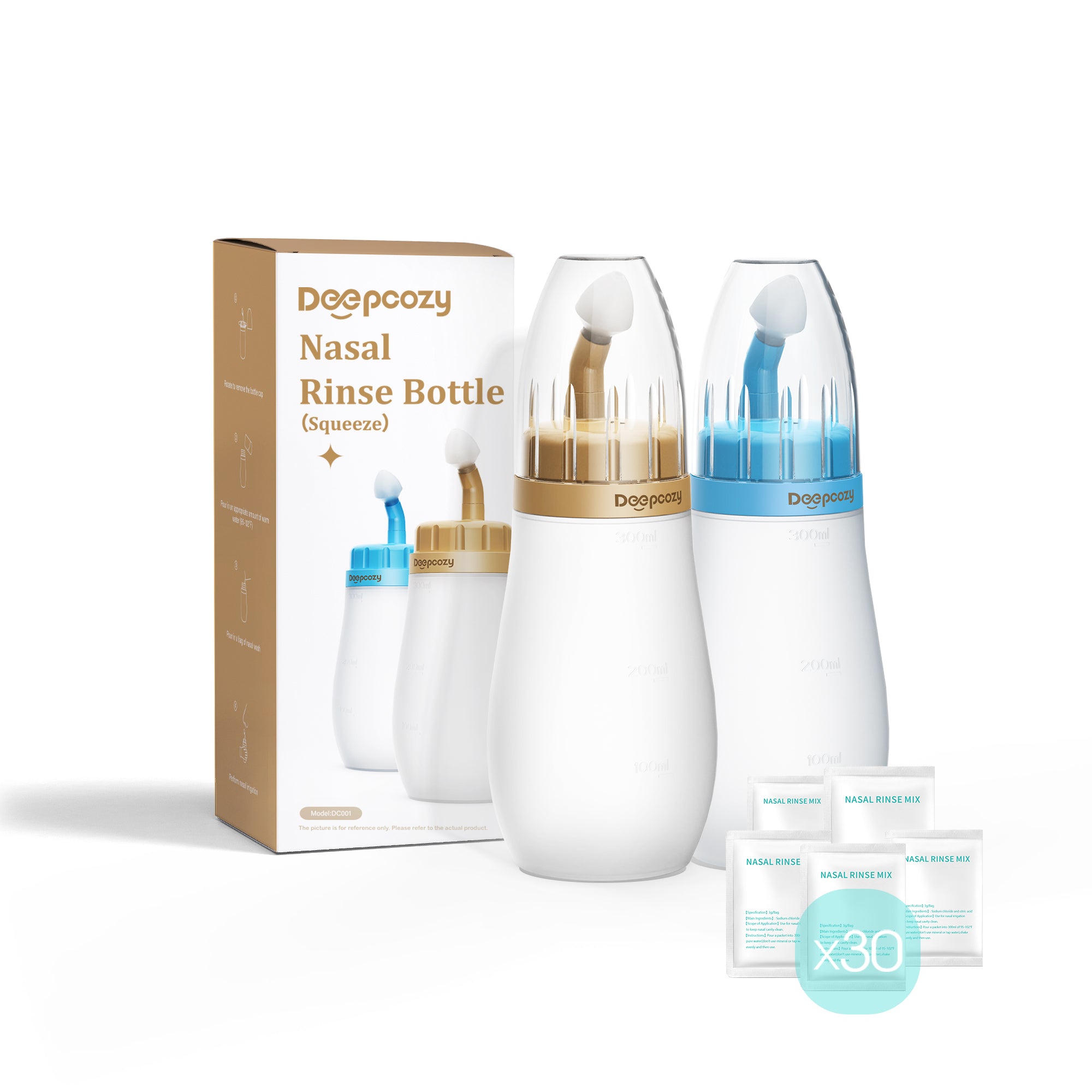 Soft Tip Nasal Wash Bottle 2 Pack